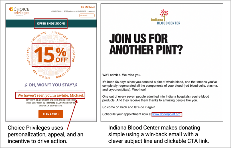 Choice Privileges uses personalization-appeal-and an incentive to drive action for eCommerce Marketing